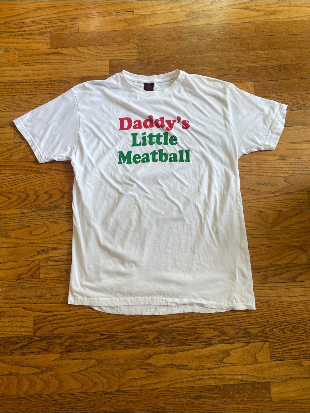 White Graphic Tee "Daddy's Little Meatball"